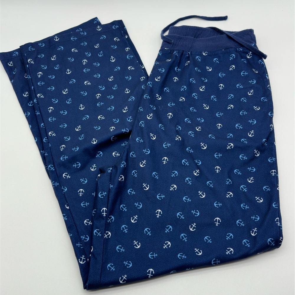 Royal Class Mens Navy Blue Anchor Print Pajama Pants Small‎ Nautical Lounge Wear